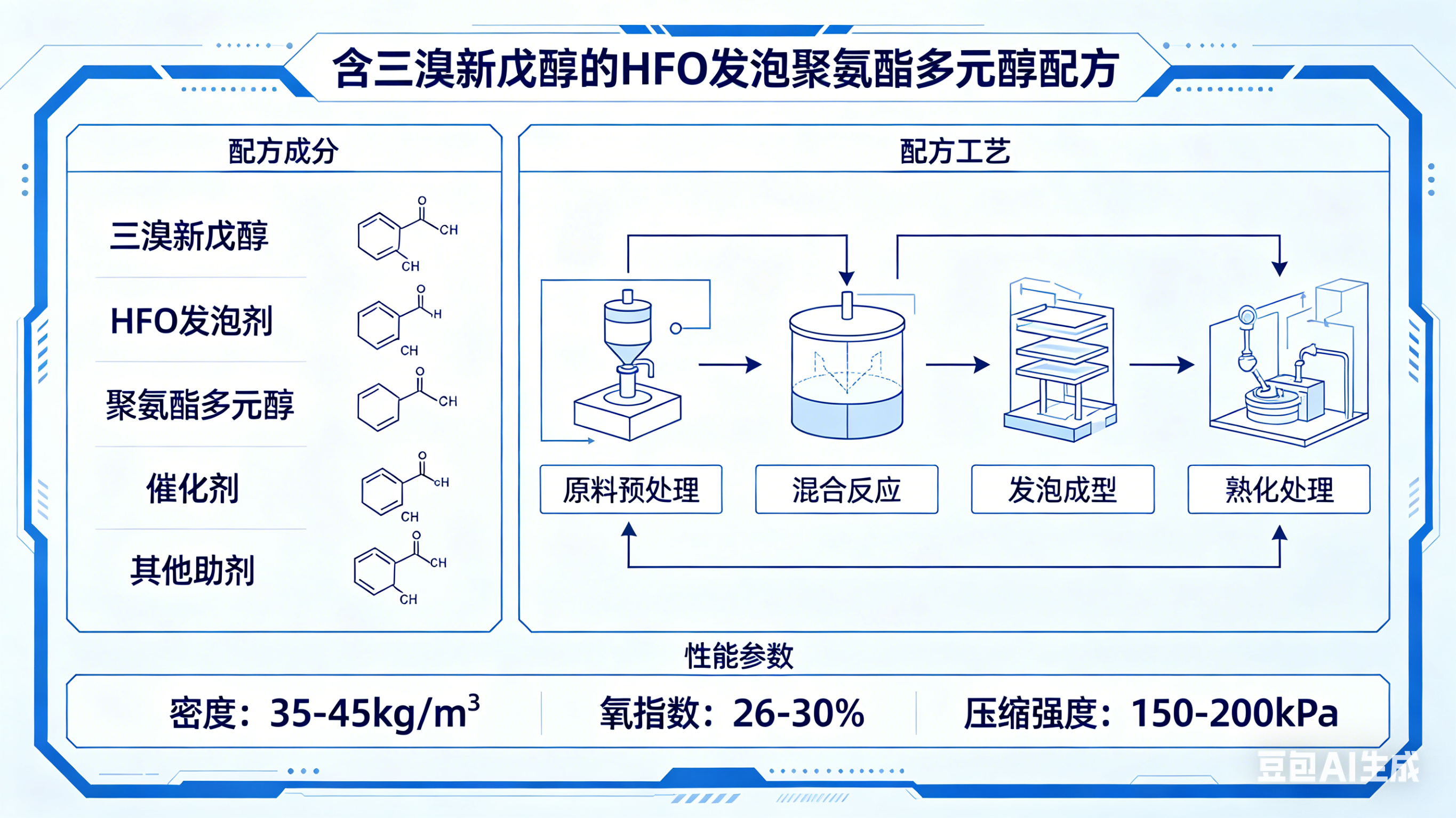 一種含三溴新戊醇的HFO發(fā)泡聚氨酯多元醇配方